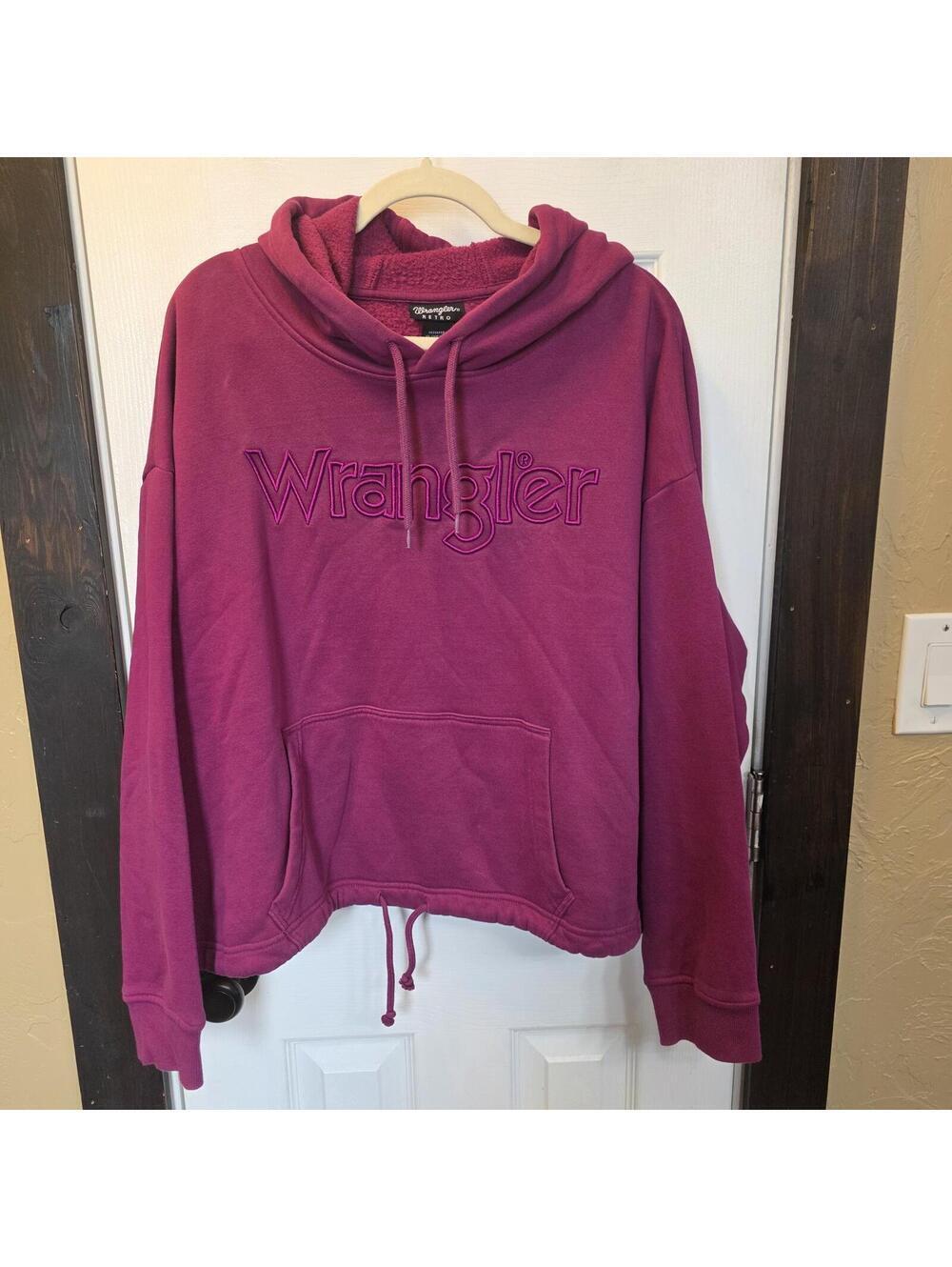 Wrangler Women's Retro Burgundy/Purple Hoodie Size XL
